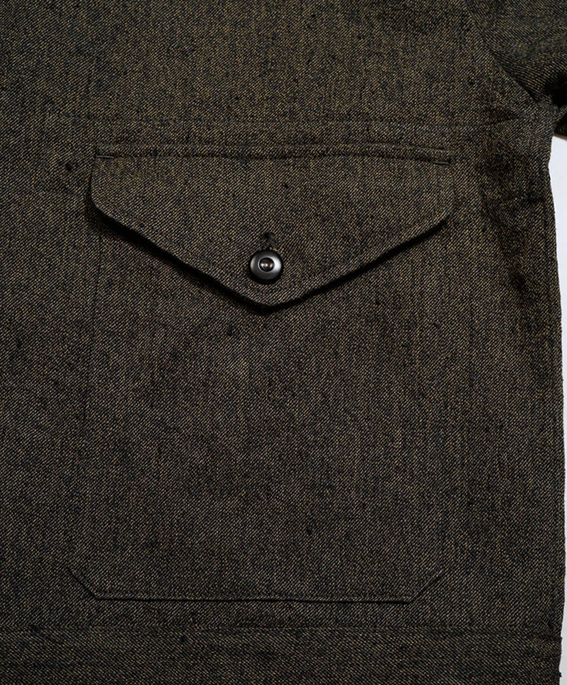 French Work Jacket - Mix Black Chambray Charcoal Gray/チャコールグレイ 46(MEN)
