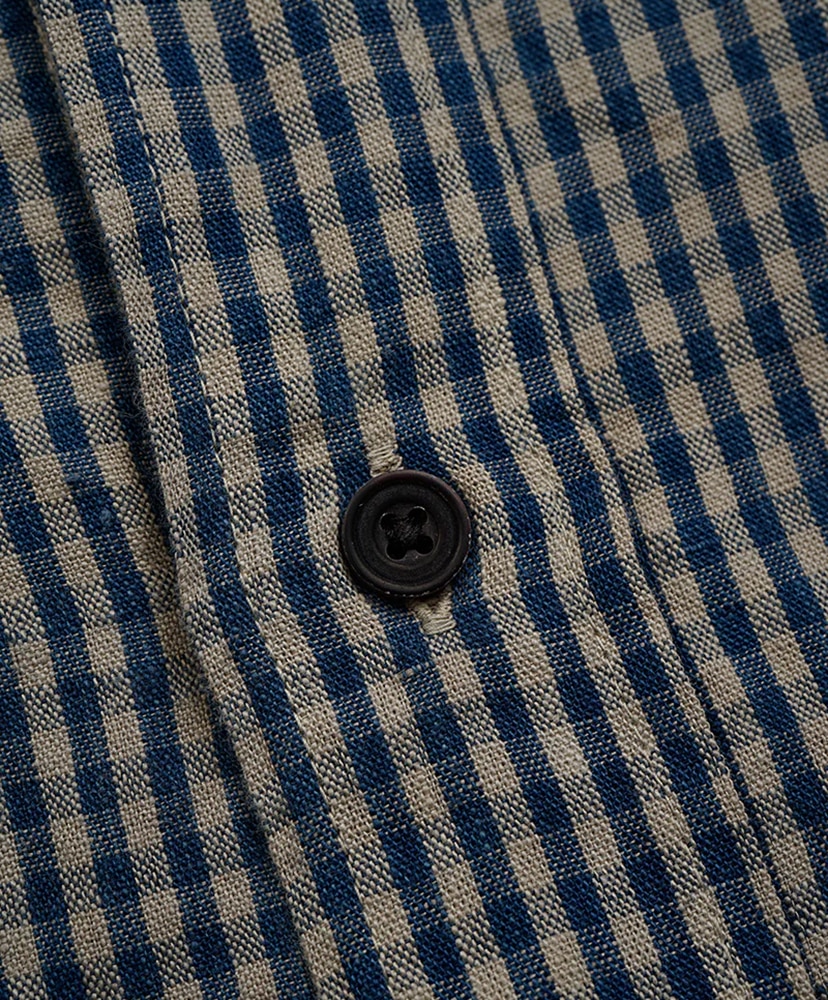 Farmer Stand Shirt - Cotton Linen Blue/ブルー 50(MEN)