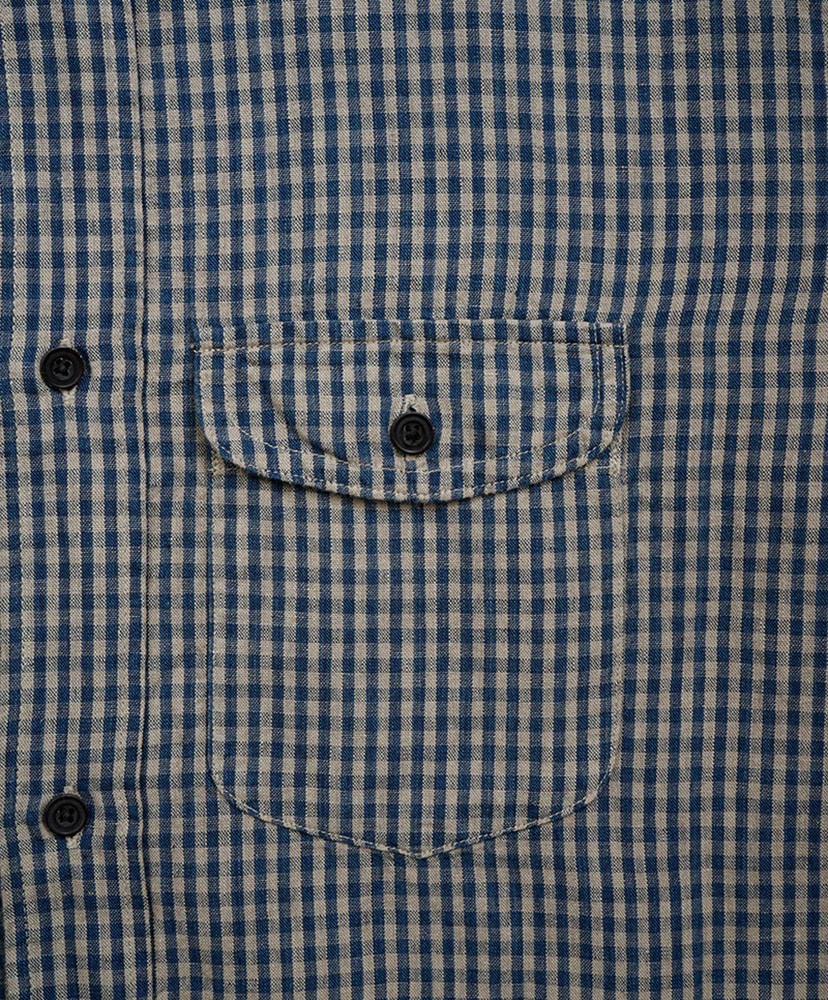 Farmer Stand Shirt - Cotton Linen Blue/ブルー 50(MEN)