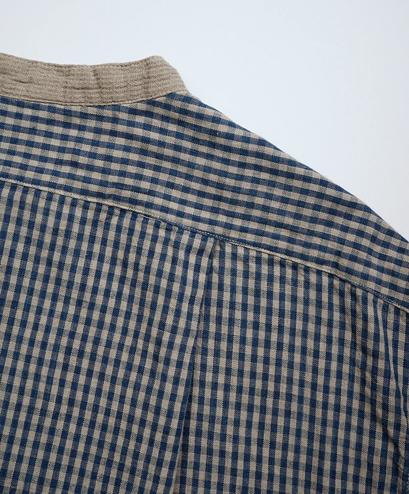 Farmer Stand Shirt - Cotton Linen Blue/ブルー 50(MEN)