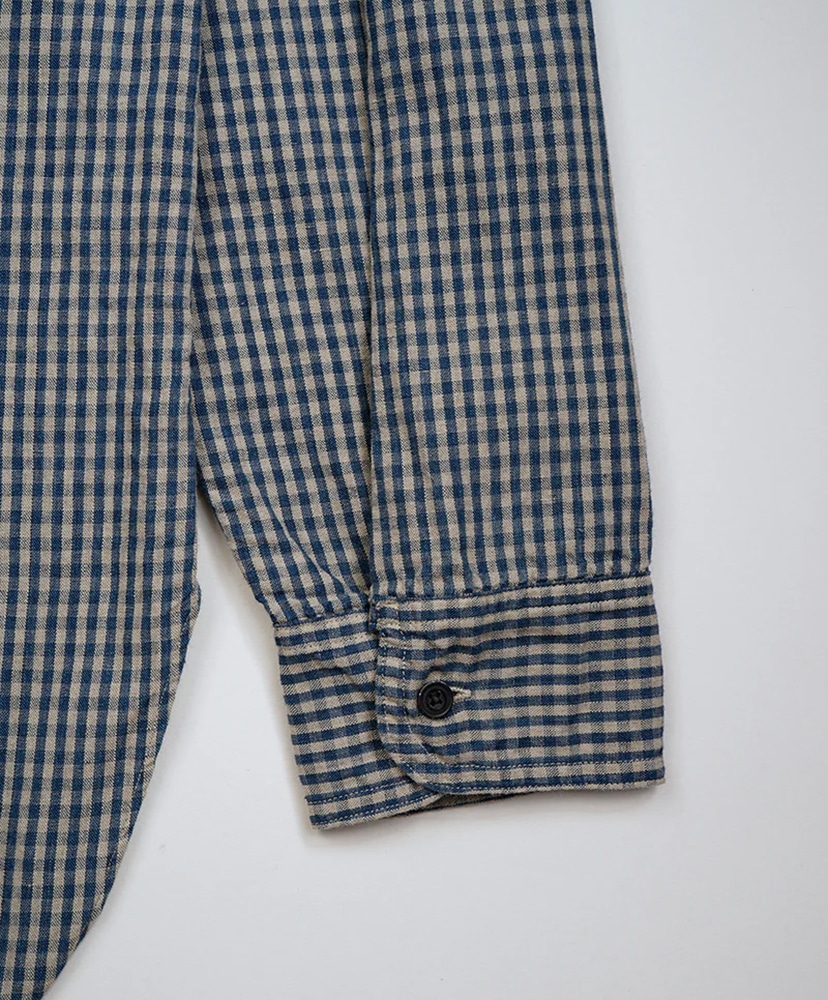 Farmer Stand Shirt - Cotton Linen Blue/ブルー 50(MEN)