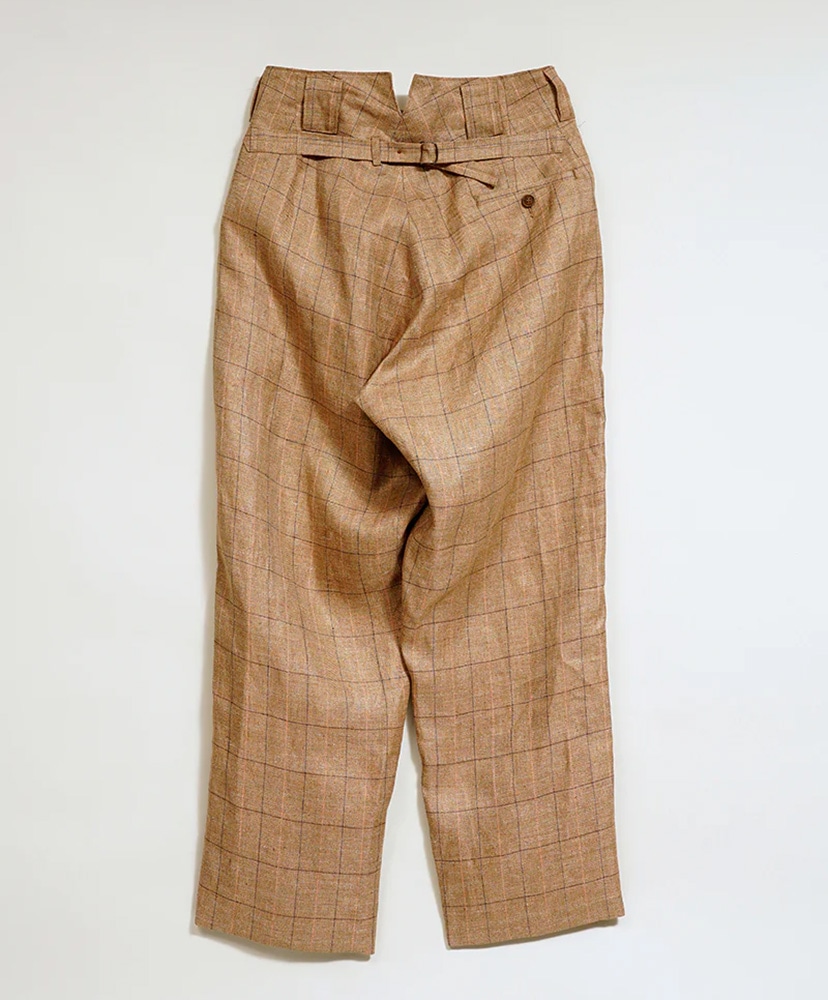 Ranch Worker Pant - Hemp Linen Check Brown/ブラウン 30(MEN)