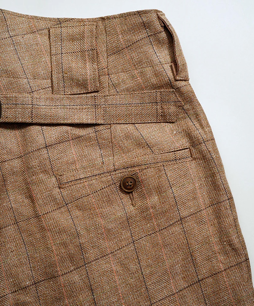 Ranch Worker Pant - Hemp Linen Check Brown/ブラウン 30(MEN)
