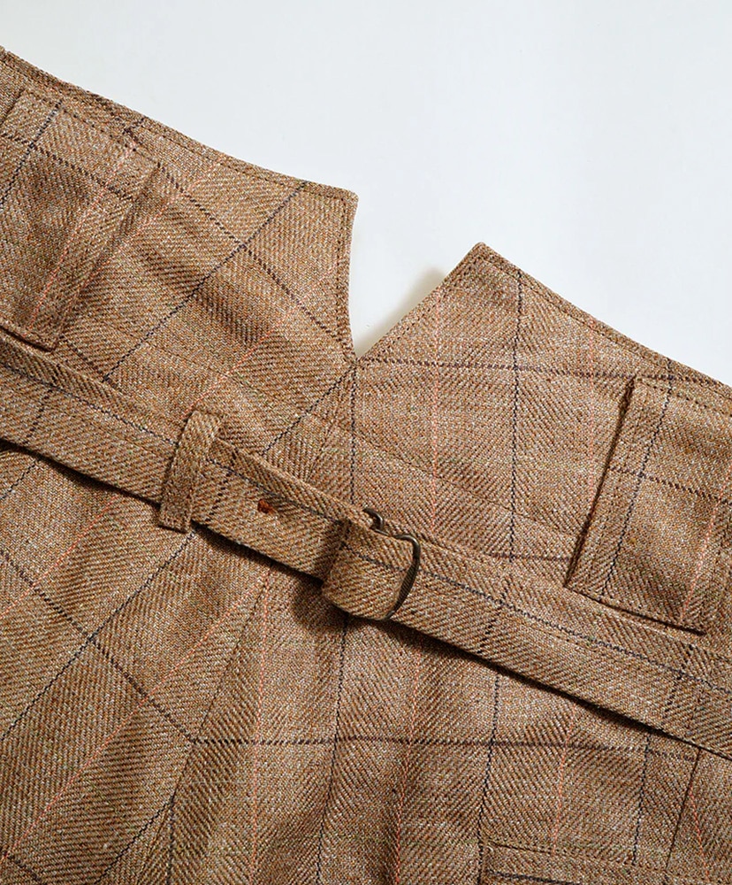 Ranch Worker Pant - Hemp Linen Check Brown/ブラウン 30(MEN)