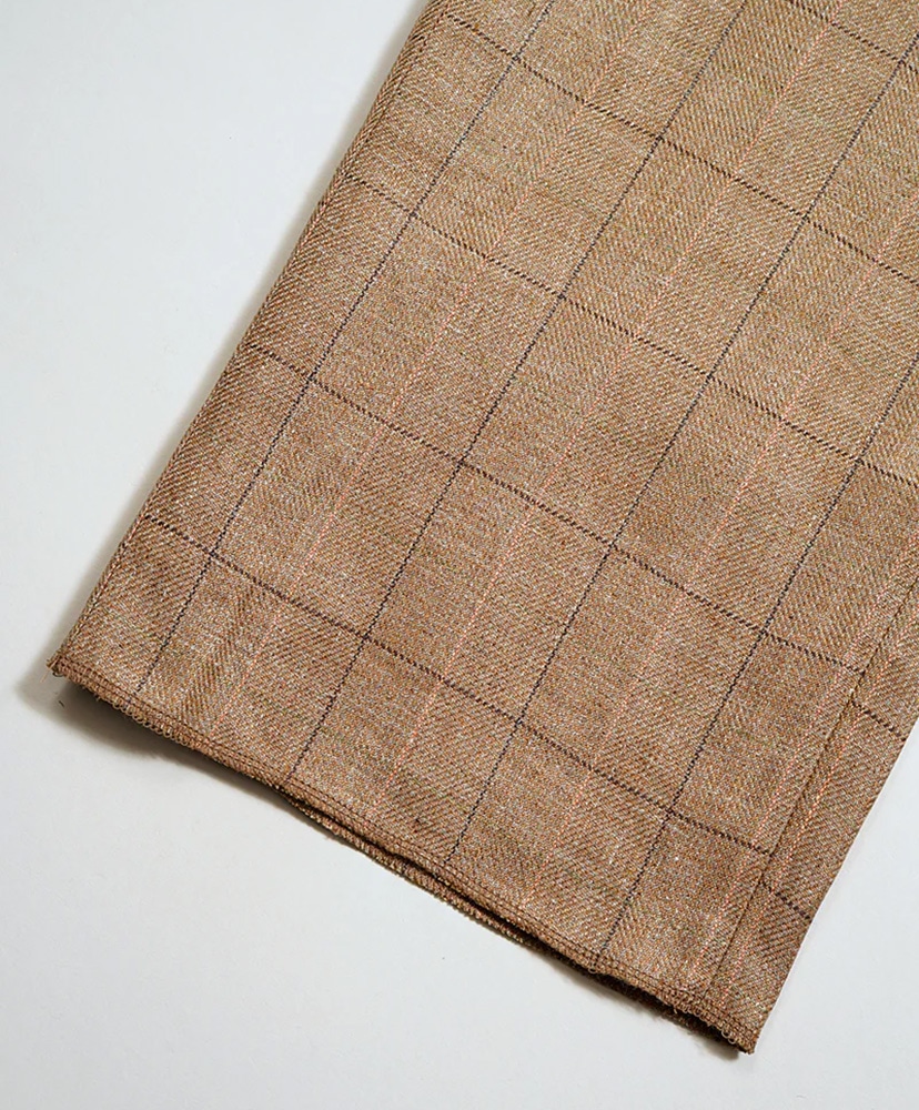 Ranch Worker Pant - Hemp Linen Check Brown/ブラウン 30(MEN)