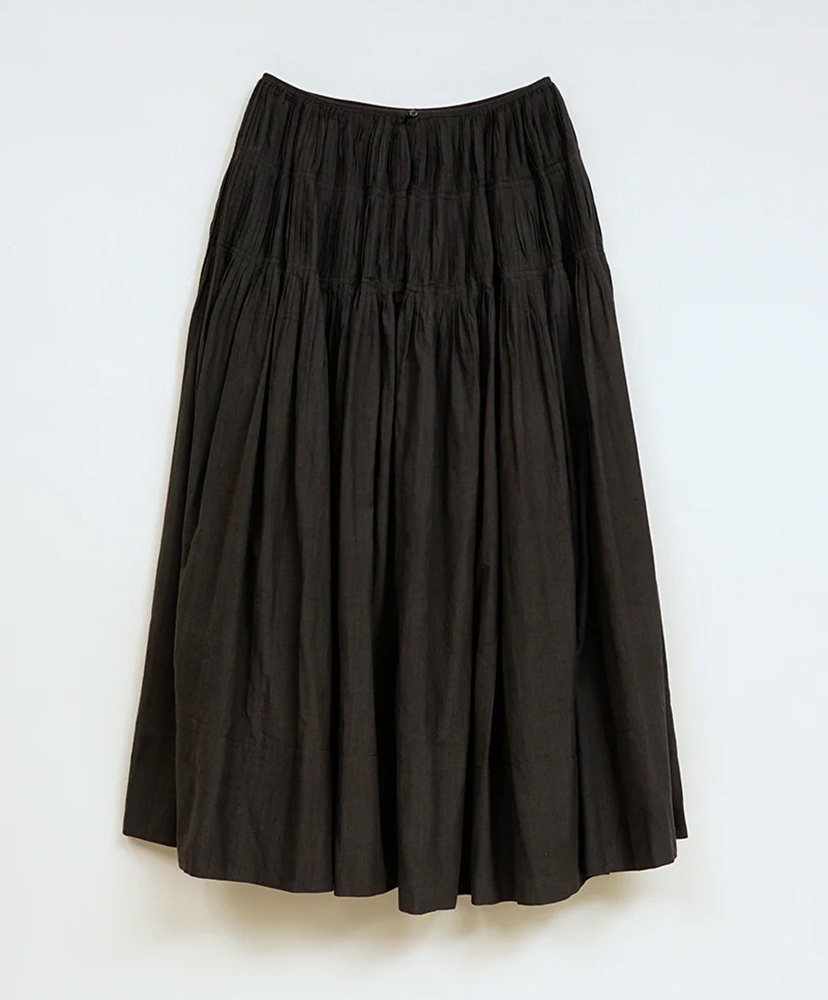 Hand Pleated Skirt - Khadi Charcoal Gray/チャコールグレー 6(WOMEN)
