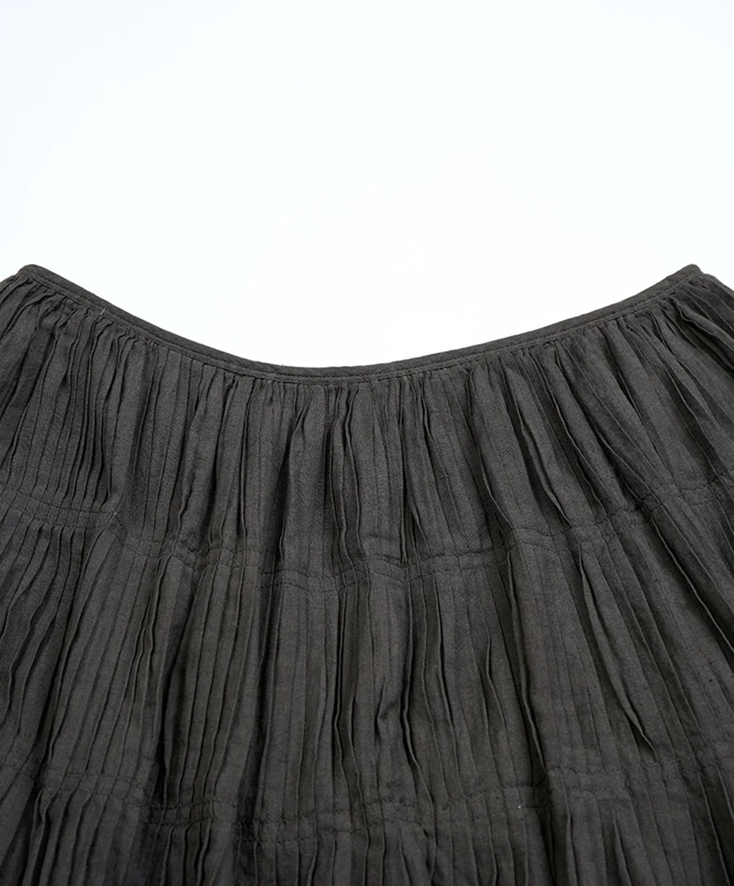Hand Pleated Skirt - Khadi Charcoal Gray/チャコールグレー 6(WOMEN)