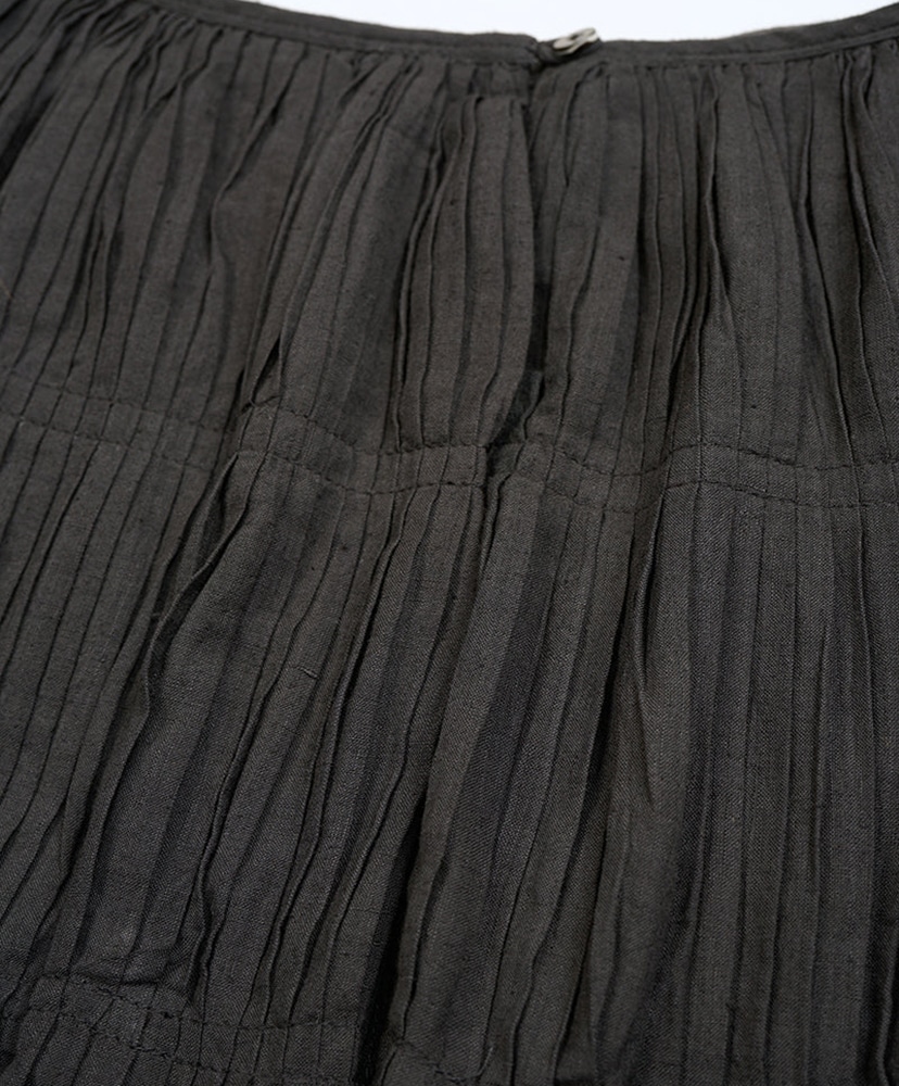 Hand Pleated Skirt - Khadi Charcoal Gray/チャコールグレー 6(WOMEN)