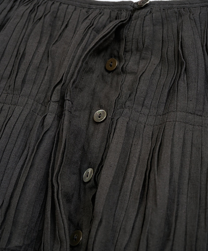 Hand Pleated Skirt - Khadi Charcoal Gray/チャコールグレー 6(WOMEN)