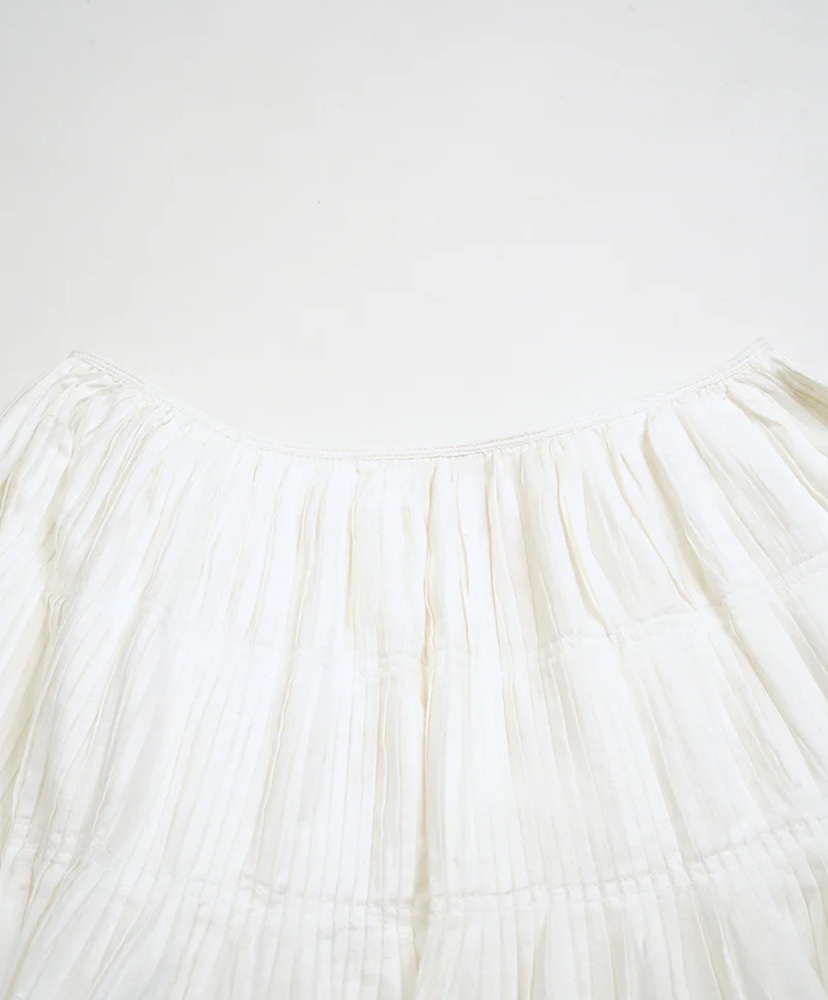 Hand Pleated Skirt - Khadi White/ホワイト 6(WOMEN)