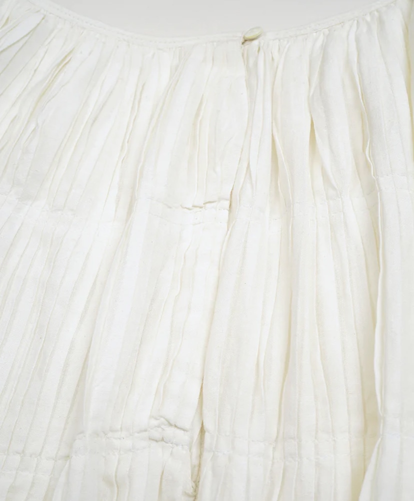 Hand Pleated Skirt - Khadi White/ホワイト 6(WOMEN)