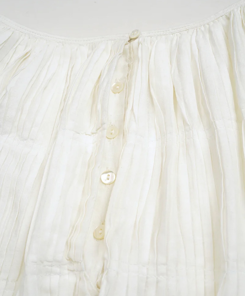 Hand Pleated Skirt - Khadi White/ホワイト 6(WOMEN)