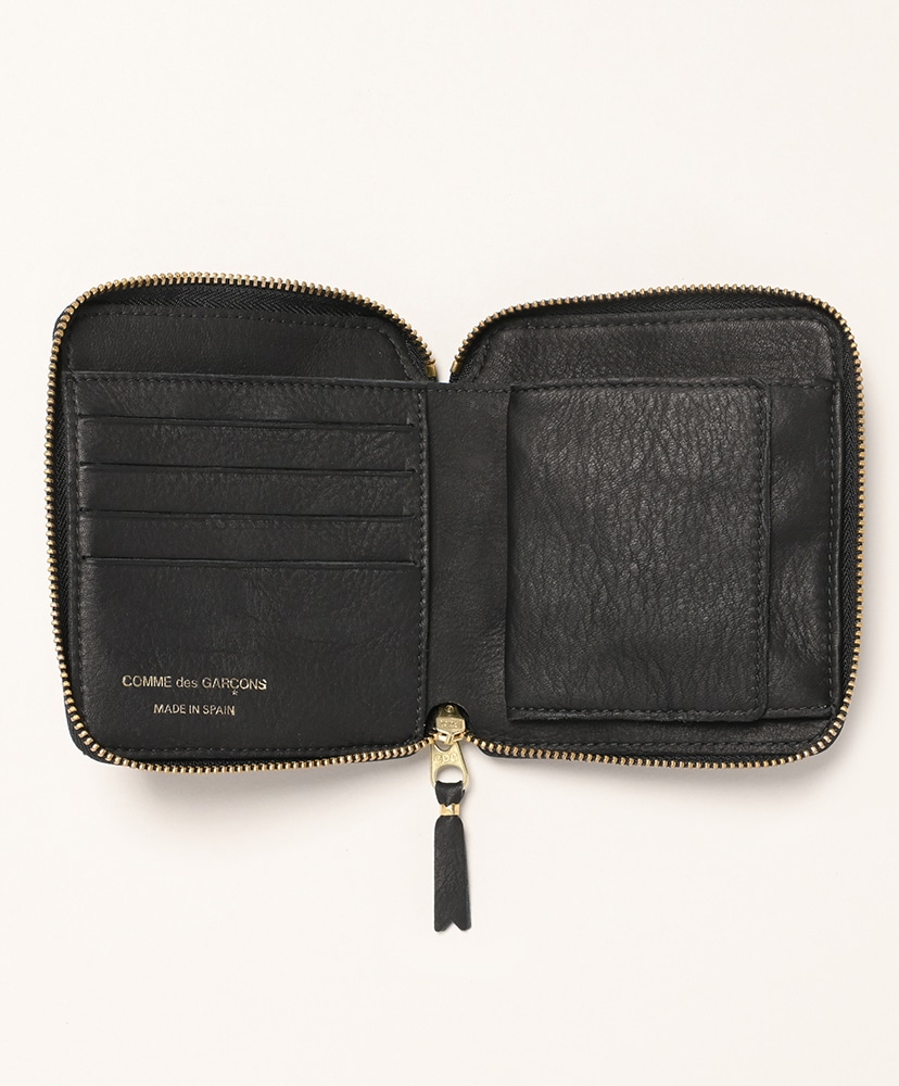 8Z-Y021-051 - WASHED 二つ折りZip Wallet Black/ブラック ONE