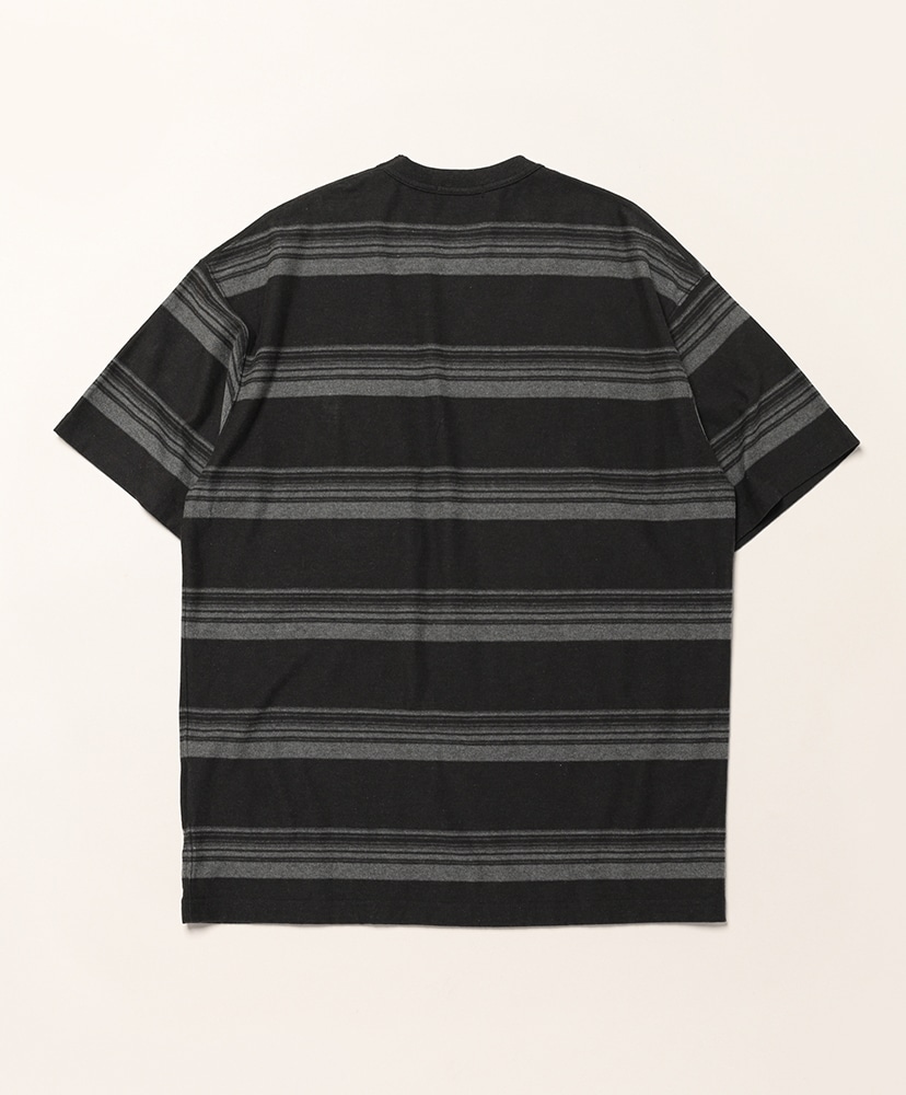 HQ-T002-051 - 綿天竺ランダムボーダー Charcoal/チャコール L(MEN)