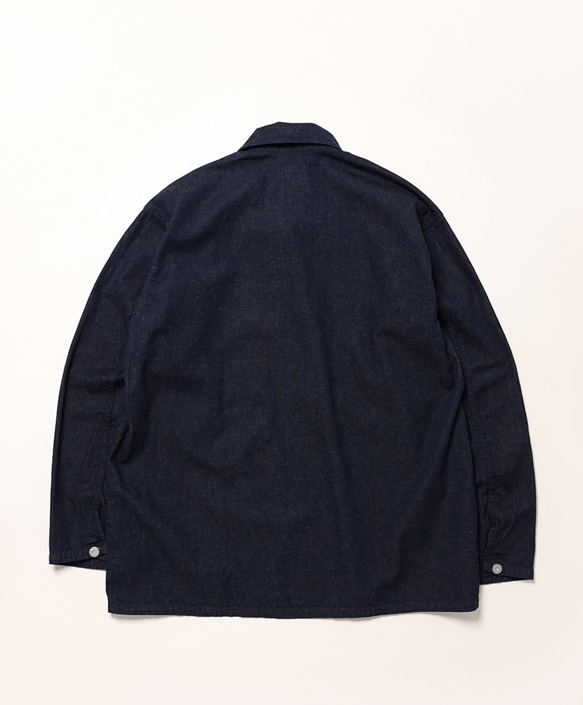 Army Pullover Shirt Cotton Linen Denim Indigo/インディゴ 38(MEN)