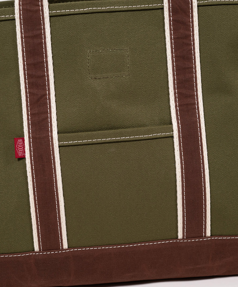 Boat Tote Army Olive Duck × Paraffin Brown Duck F