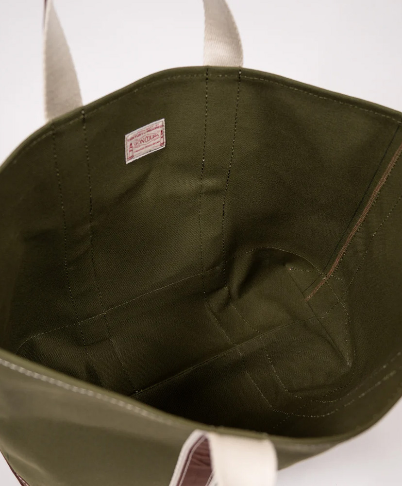 Boat Tote Army Olive Duck × Paraffin Brown Duck F