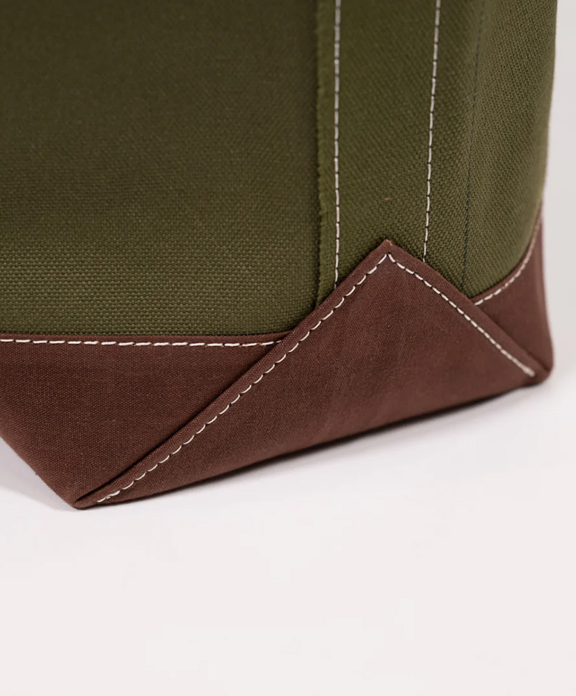 Boat Tote Army Olive Duck × Paraffin Brown Duck F