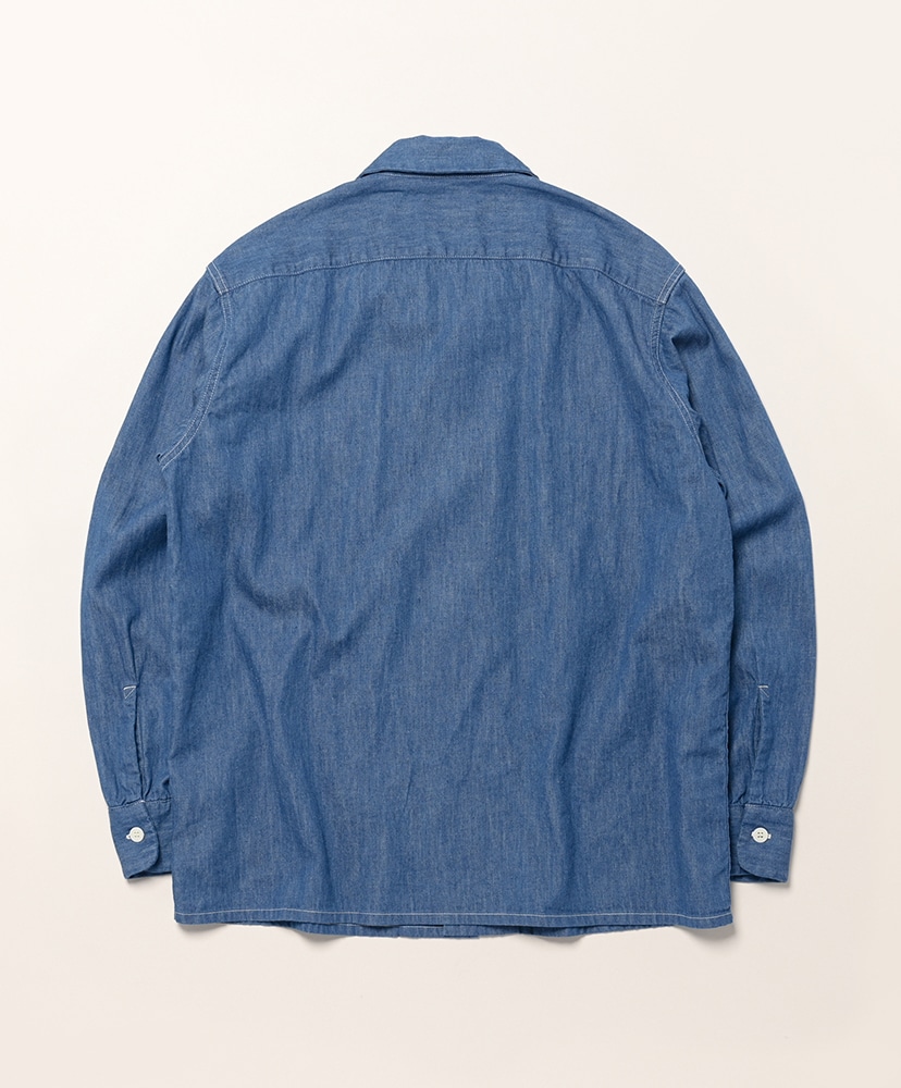 Open-Collar Shirt Cotton Linen Light Indigo/ライトインディゴ 38(MEN)