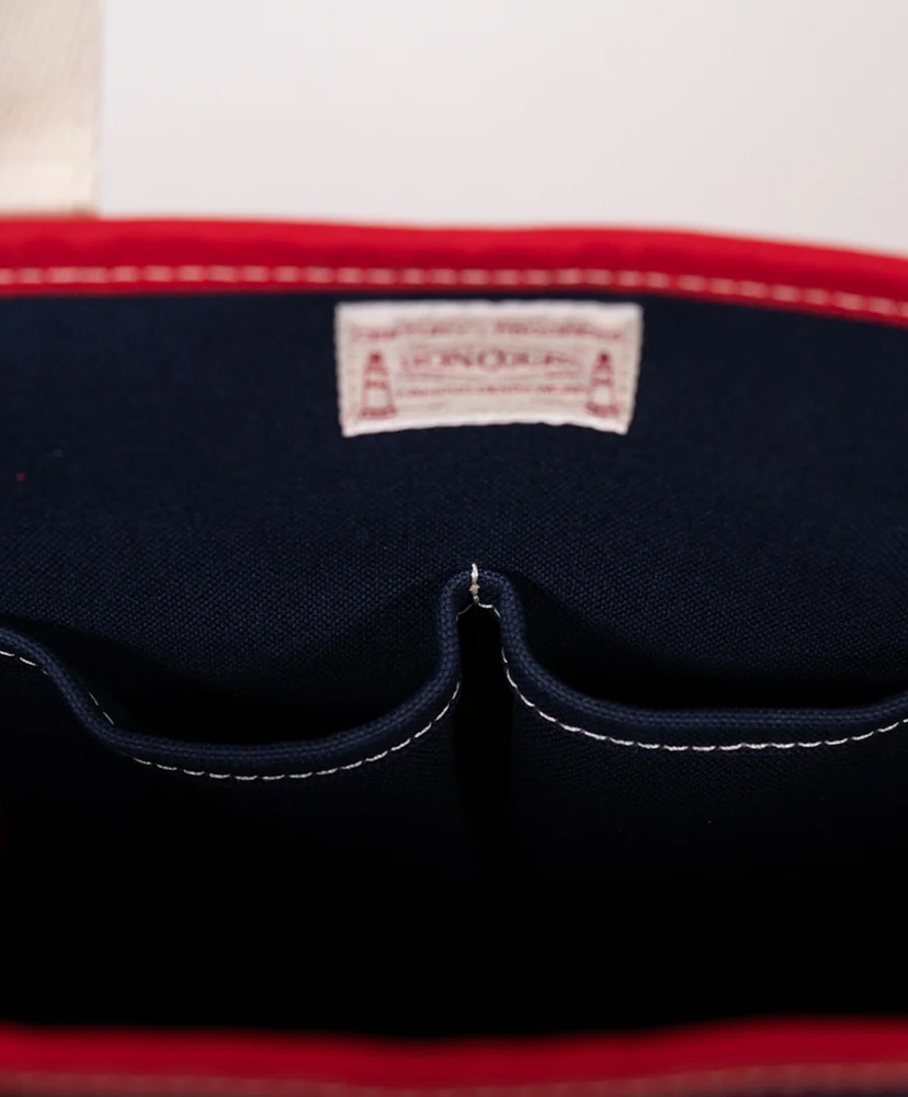 Pocket Boat Tote Navy Duck × Paraffin Red Duck F