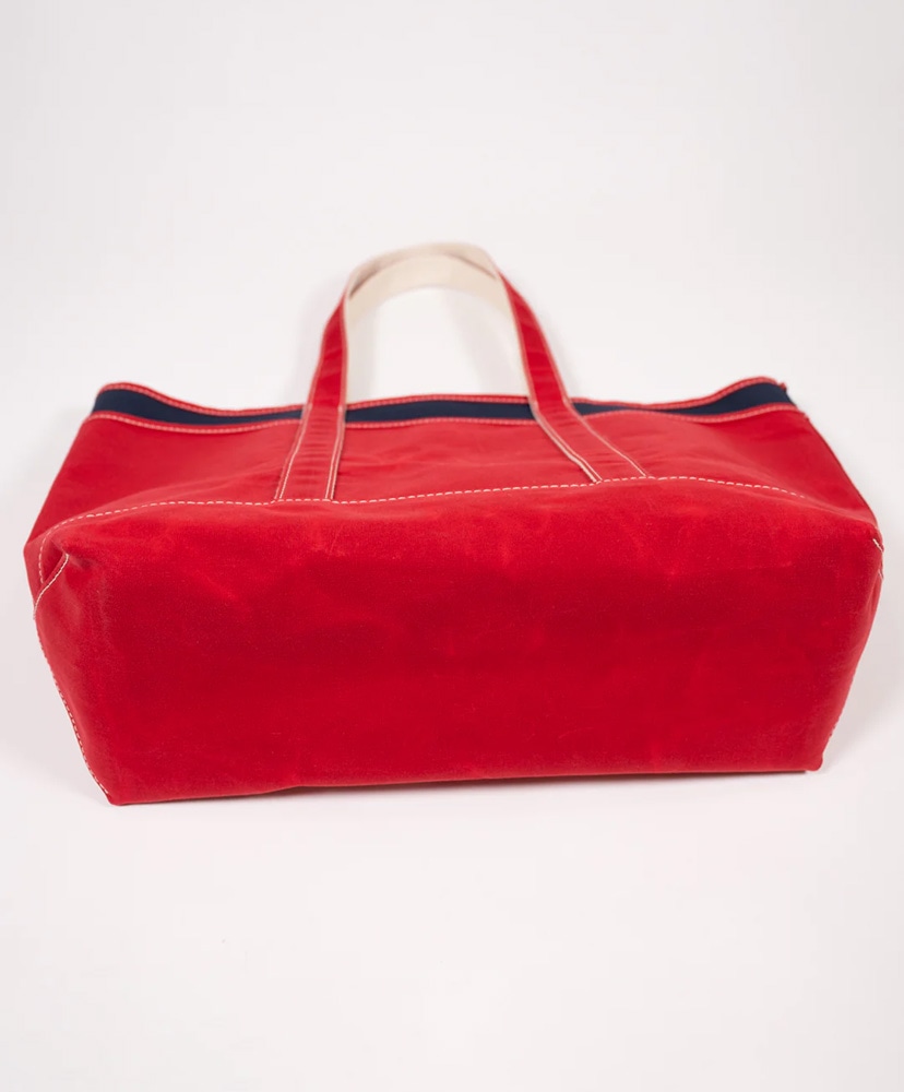 Pocket Boat Tote Navy Duck × Paraffin Red Duck F