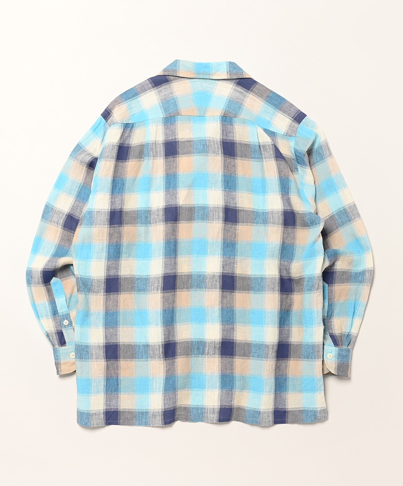 Abshinth Shirt Linen Plaid Blue/ブルー L(MEN)