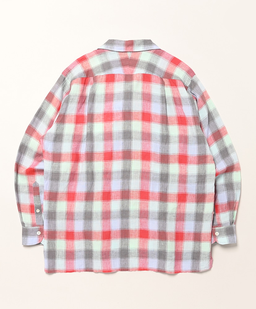 Abshinth Shirt Linen Plaid Pink/ピンク XL(MEN)