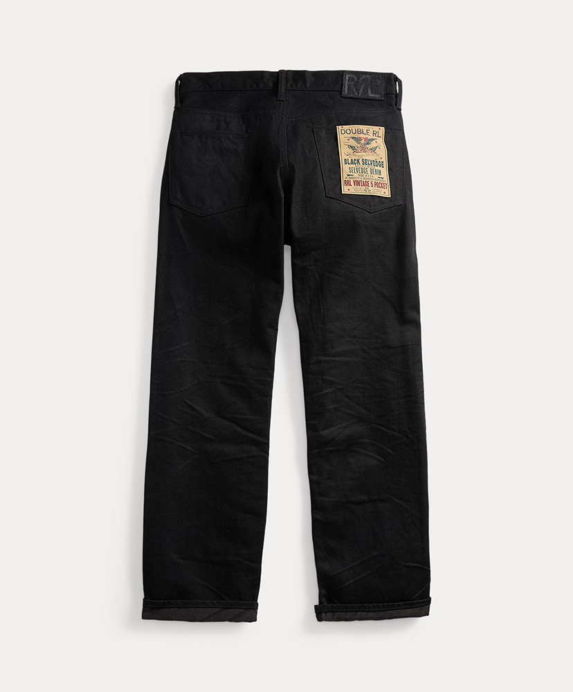 ヴィンテージ 5ポケット ブラック セルビッジジーンズ ニューブラックオンブラック W28L30(MEN)