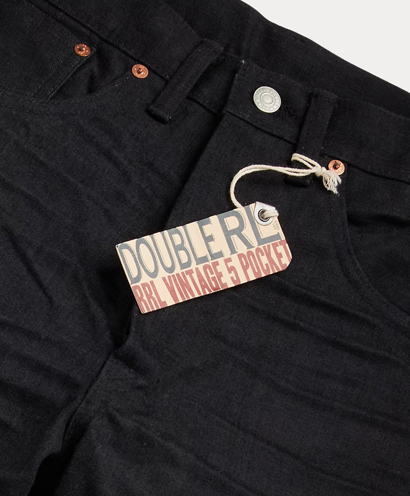 ヴィンテージ 5ポケット ブラック セルビッジジーンズ ニューブラックオンブラック W28L30(MEN)