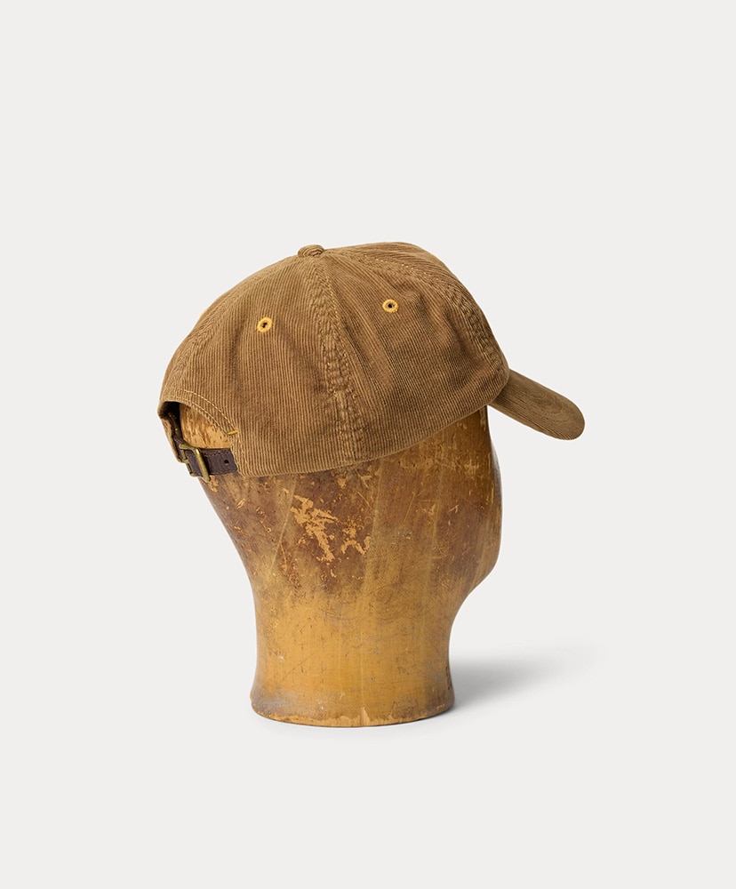 レザーパッチ コーデュロイ トラッカー キャップ タン ONE
