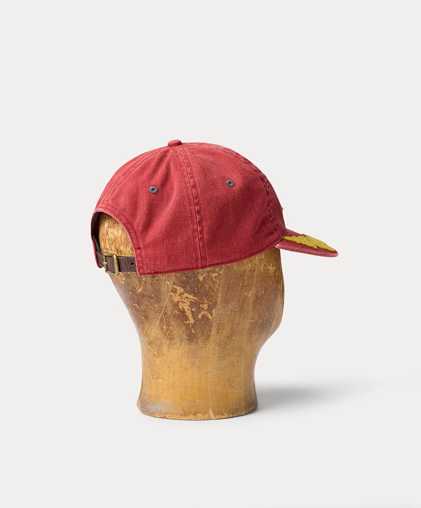 ロゴアップリケド ツイル ボール キャップ レッド ONE