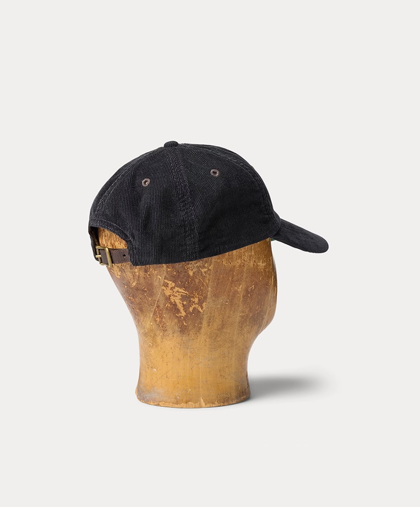 レザーパッチ コーデュロイ トラッカー キャップ ブラック ONE