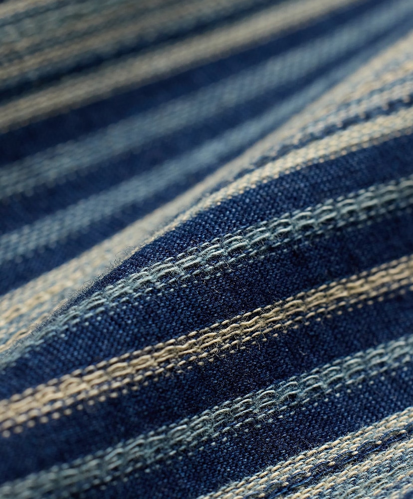 インディゴ ストライプド ジャカード タンク インディゴ/マルチ XL(MEN)