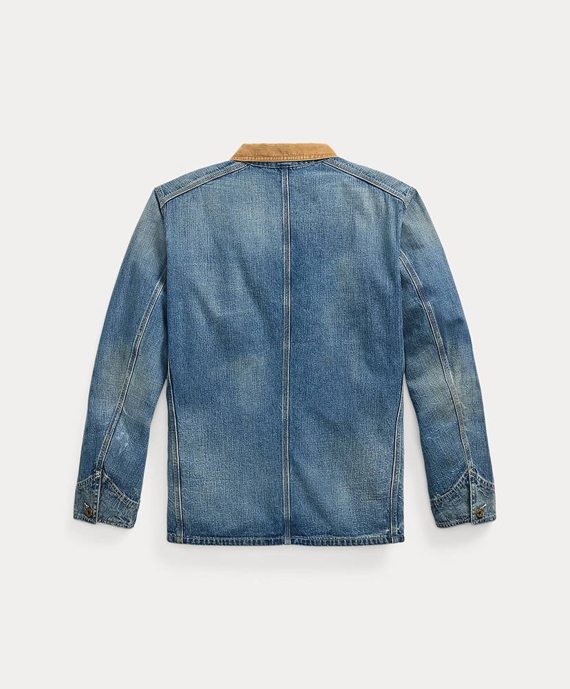 コーデュロイカラー インディゴ デニム ジャケット ライツビルウォッシュ L(MEN)