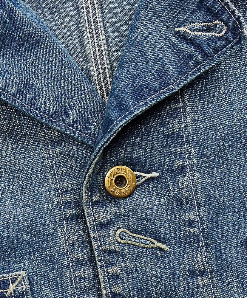 コーデュロイカラー インディゴ デニム ジャケット ライツビルウォッシュ L(MEN)