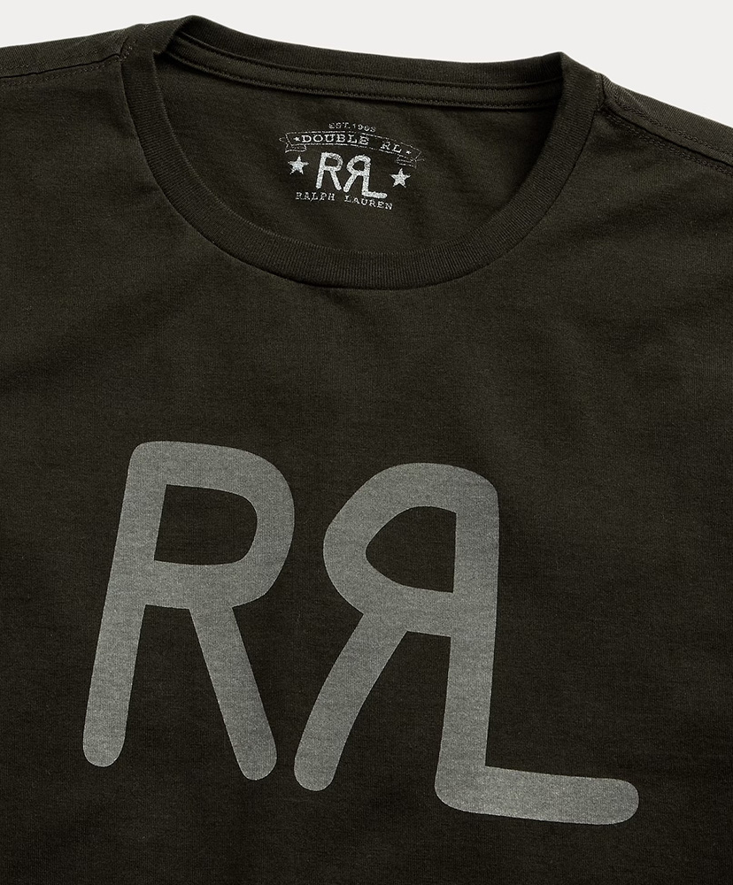 RRL ランチ ロゴ Tシャツ フェイデッドブラックキャンバス L(MEN)