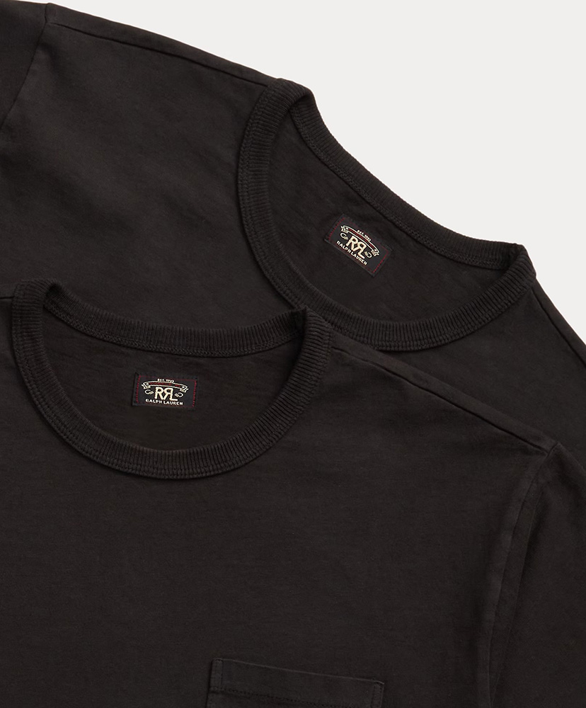 ガーメントダイド ポケット Tシャツ 2パック ブラック L(MEN)