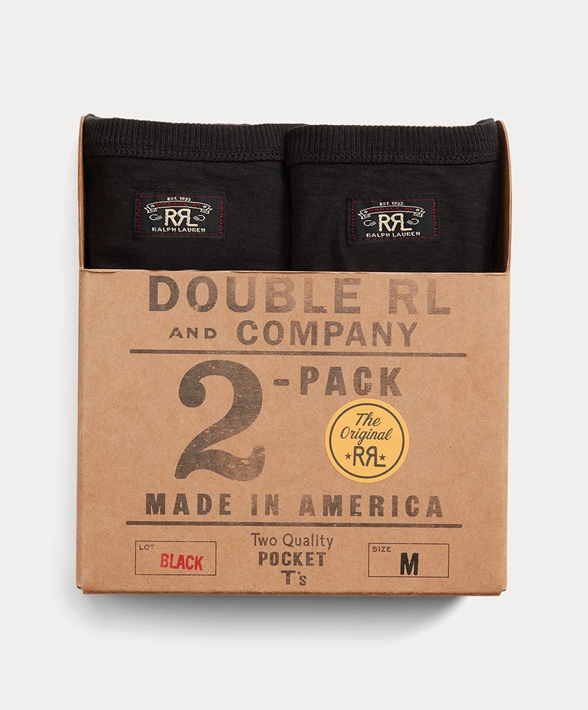 ガーメントダイド ポケット Tシャツ 2パック ブラック L(MEN)