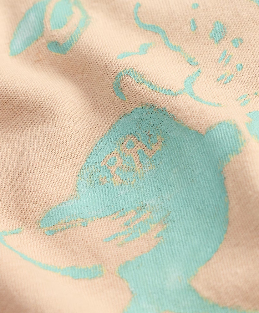 コットンヘンプ グラフィック Tシャツ フェイデッド ピンク L(MEN)