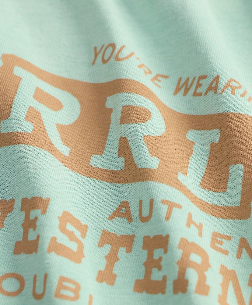 コットンヘンプ グラフィック Tシャツ フェイデッド ターコイズ L(MEN)