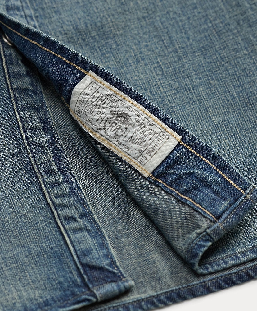 スリム フィット デニム ウエスタン シャツ ダークウォッシュ L(MEN)