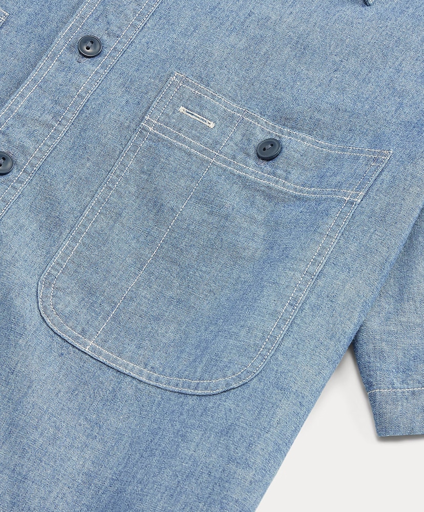 インディゴ シャンブレー ワークシャツ インディゴ L(MEN)