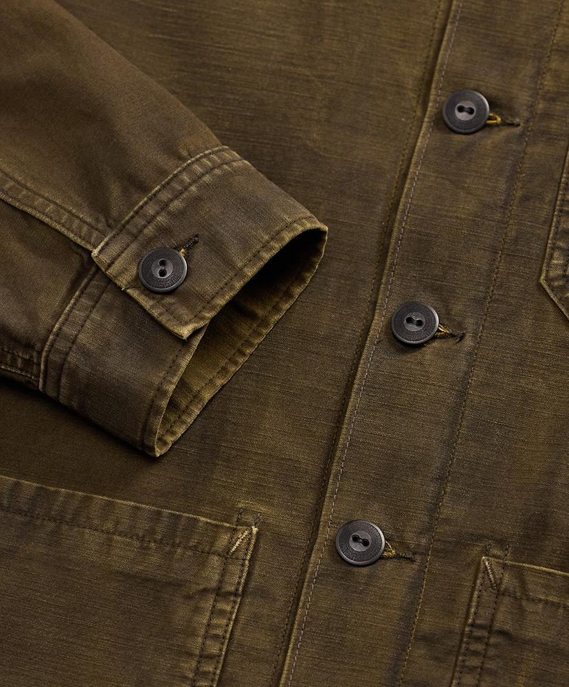 リバースサティーン オーバーシャツ ウォッシュドブラウン L(MEN)