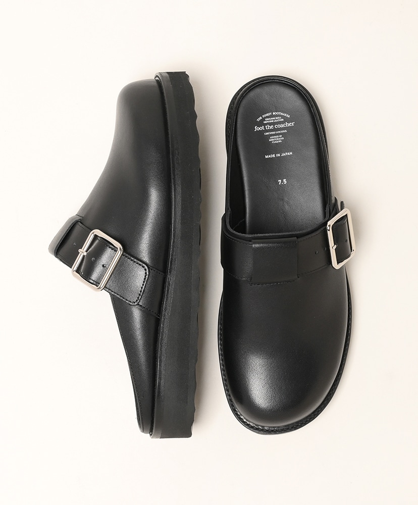Leather Belt Mule - Steer Black/ブラック 25.5cm