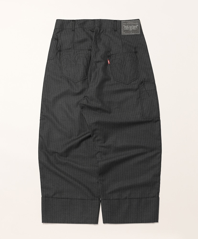 エステルビスコースストライプ - Levi's Wネーム Charcoal×Brown/チャコール×ブラウン M(MEN)