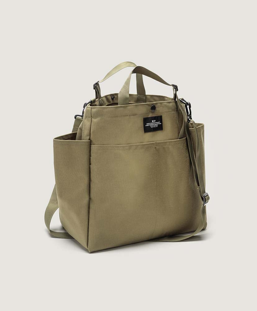 Carry-all Beach Bag - Canvas Nylon Khaki/カーキ FREE