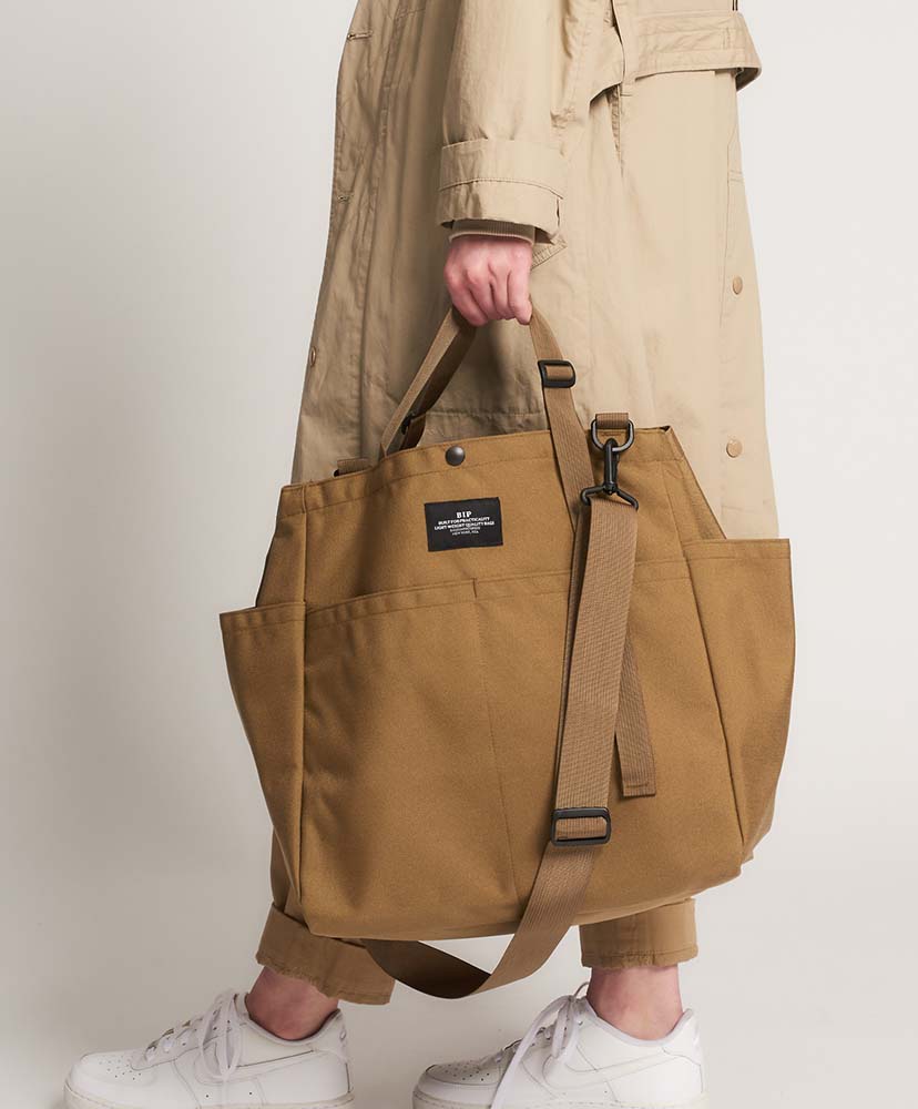 Carry-all Beach Bag - Canvas Nylon Khaki/カーキ FREE