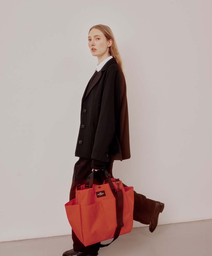 Carry-all Beach Bag - Canvas Nylon Raddish Orange/ラディッシュオレンジ FREE