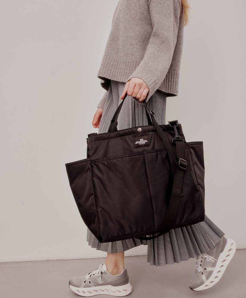Carry-all Beach Bag - Poly Fill Nylon Black Puffer/ブラックパファー FREE