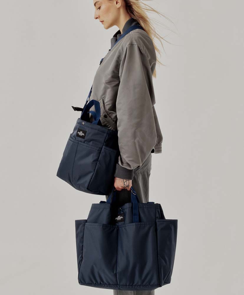 Carry-all Beach Bag - Poly Fill Nylon Navy Puffer/ネイビーパファー FREE